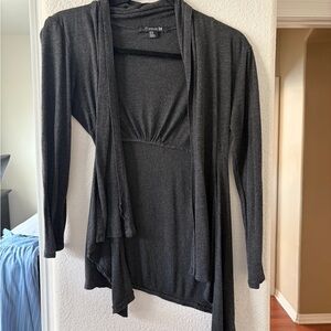 Forever 21 Dark Gray Open Cardigan